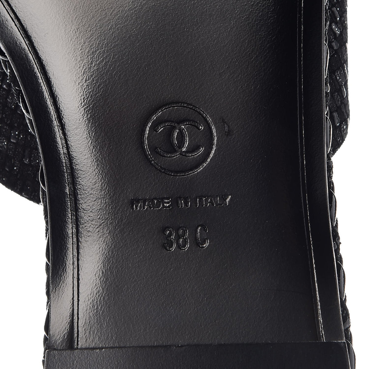 Fabric Mule Sandals 38 Black