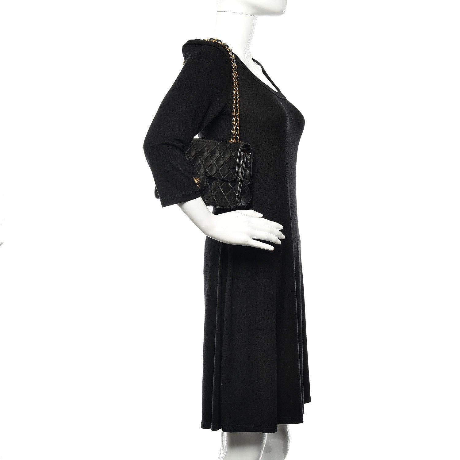 Chanel Lambskin Quilted Small Double Flap Black 2 of 15