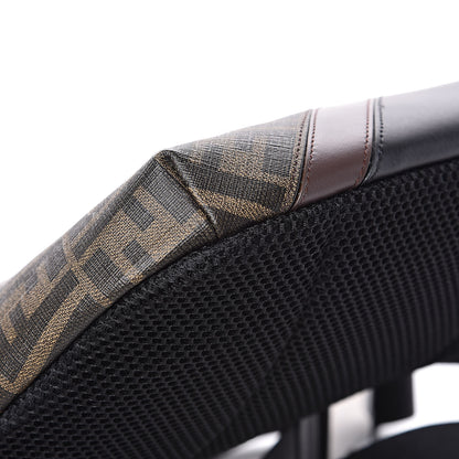 Fendi Glazed Fabric Vitello Liberty FF 1974 Diagonal Belt Bag Tobacco Moresco Black 8 of 11