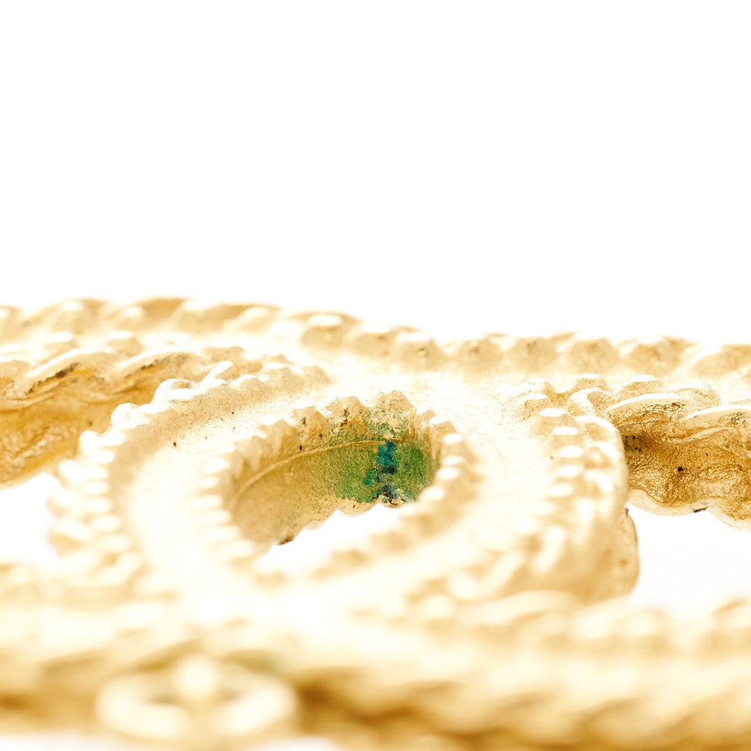 CC Drop Earrings Matte Gold