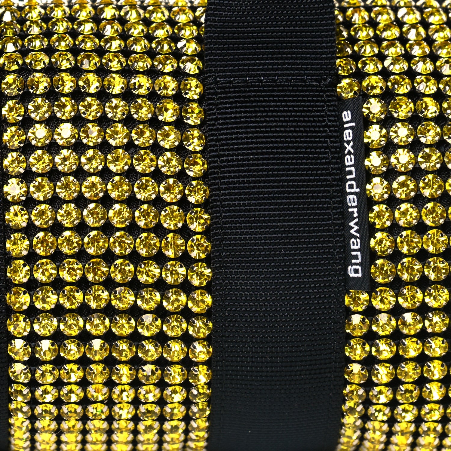 Alexander Wang Mesh Crystal Rhinestone Mini Cruiser Duffle Lemon 7 of 11