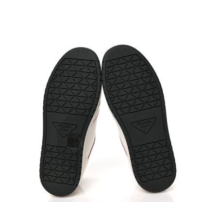 Prada Vitello Sport Spazzolato Rois Rubber Triangle Logo Perforated Womens District Low Top 30mm Sneakers 35.5 White Alabastro 5 of 8