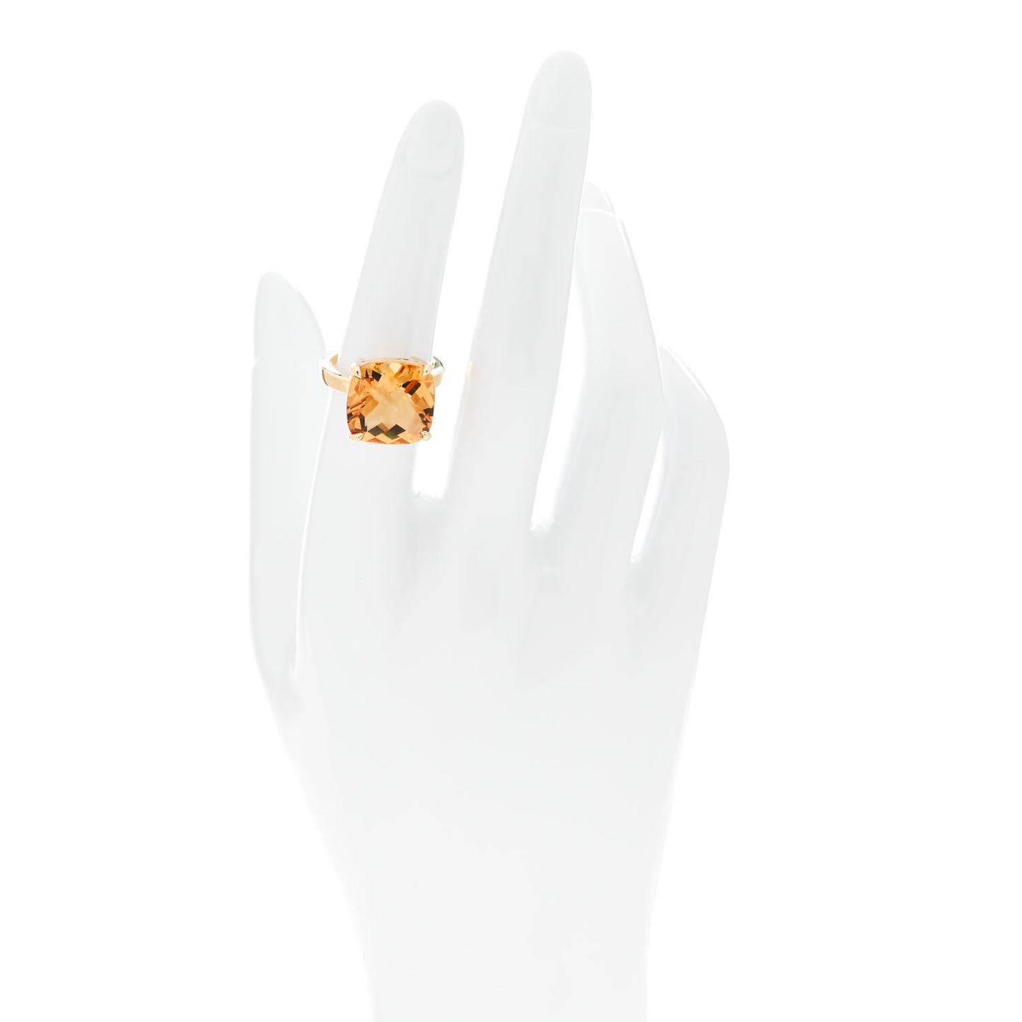 18K Yellow Gold Citrine Sparklers Cocktail Ring 52 6