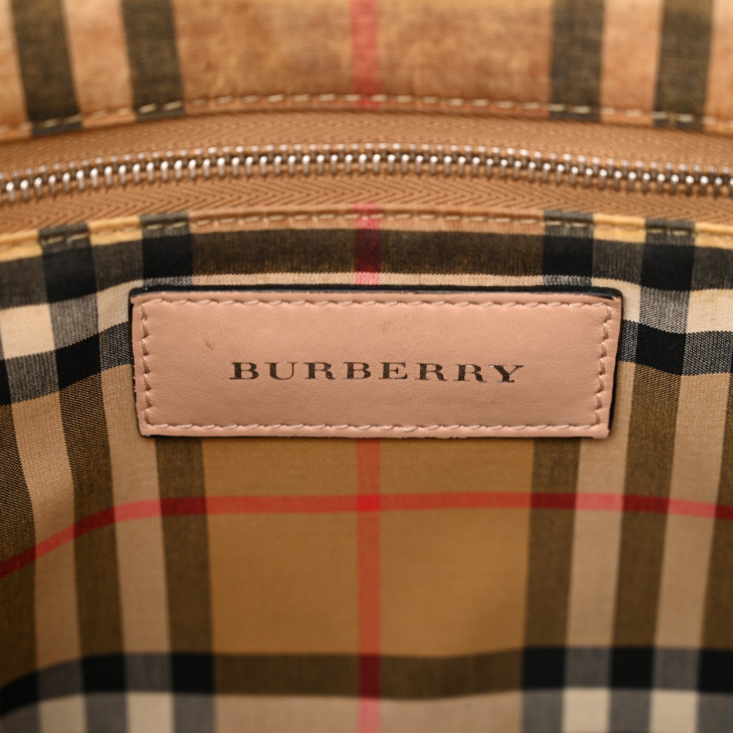 Burberry Calfskin Perforated Medium Banner Tote Pale Fawn Pink 7 of 18