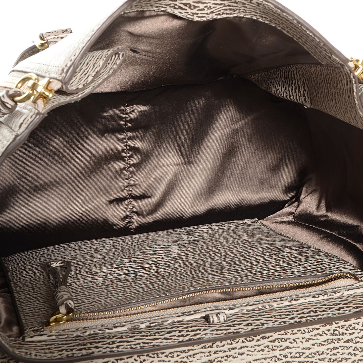 3.1 Shark Embossed Leather Medium Pashli Satchel Antique White Military