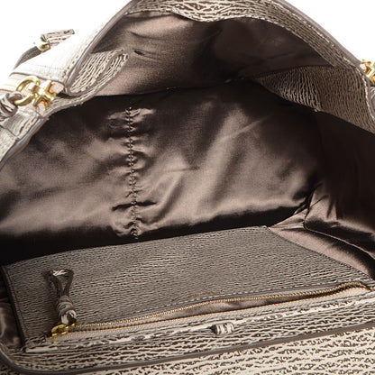 3.1 Phillip Lim 3.1 Shark Embossed Leather Medium Pashli Satchel Antique White Military 5 of 10
