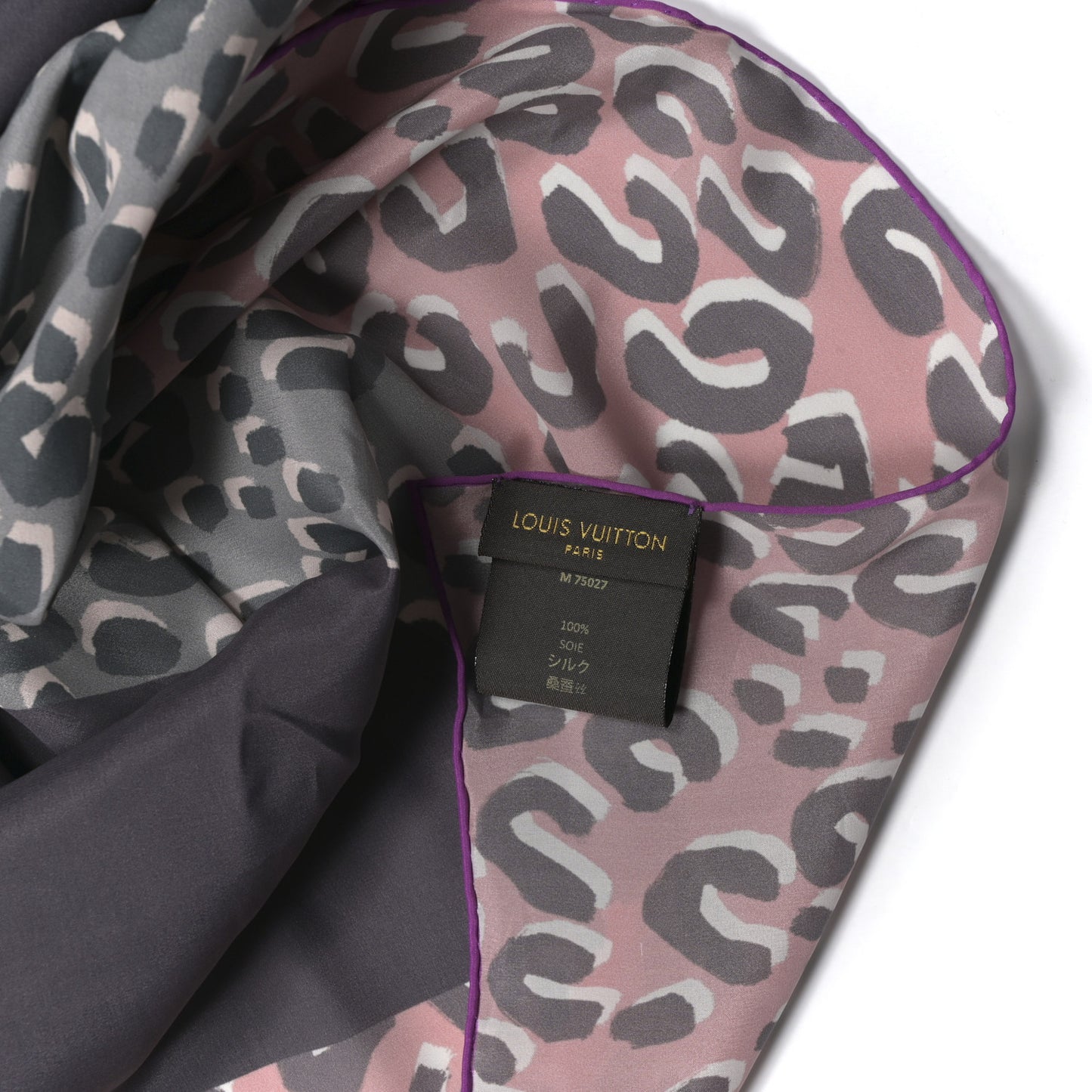 Silk Leopard V Giant Square Stole Scarf Rose