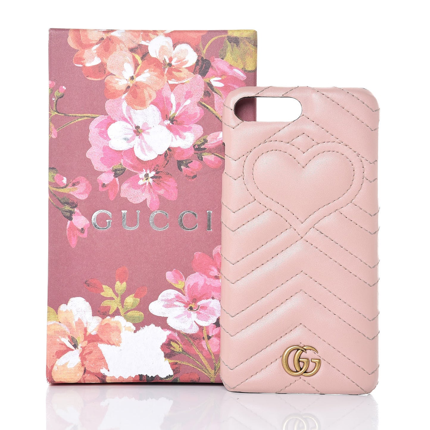Calfskin Matelasse Marmont iPhone 7 Plus Case Pink