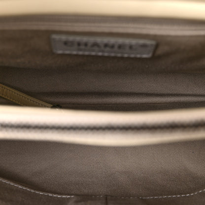 Chanel Calfskin Tweed Quilted Large Portobello Tote White Multicolor 5 of 14