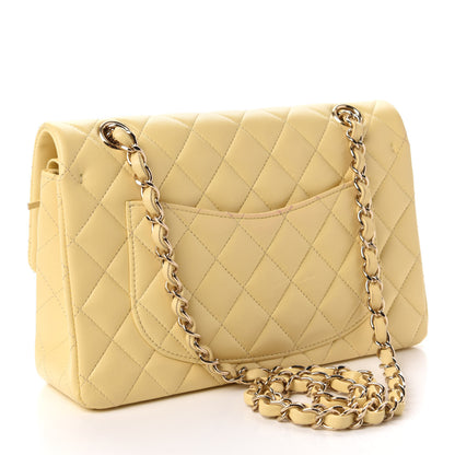 Chanel Lambskin Quilted Small Double Flap Yellow 3 of 11