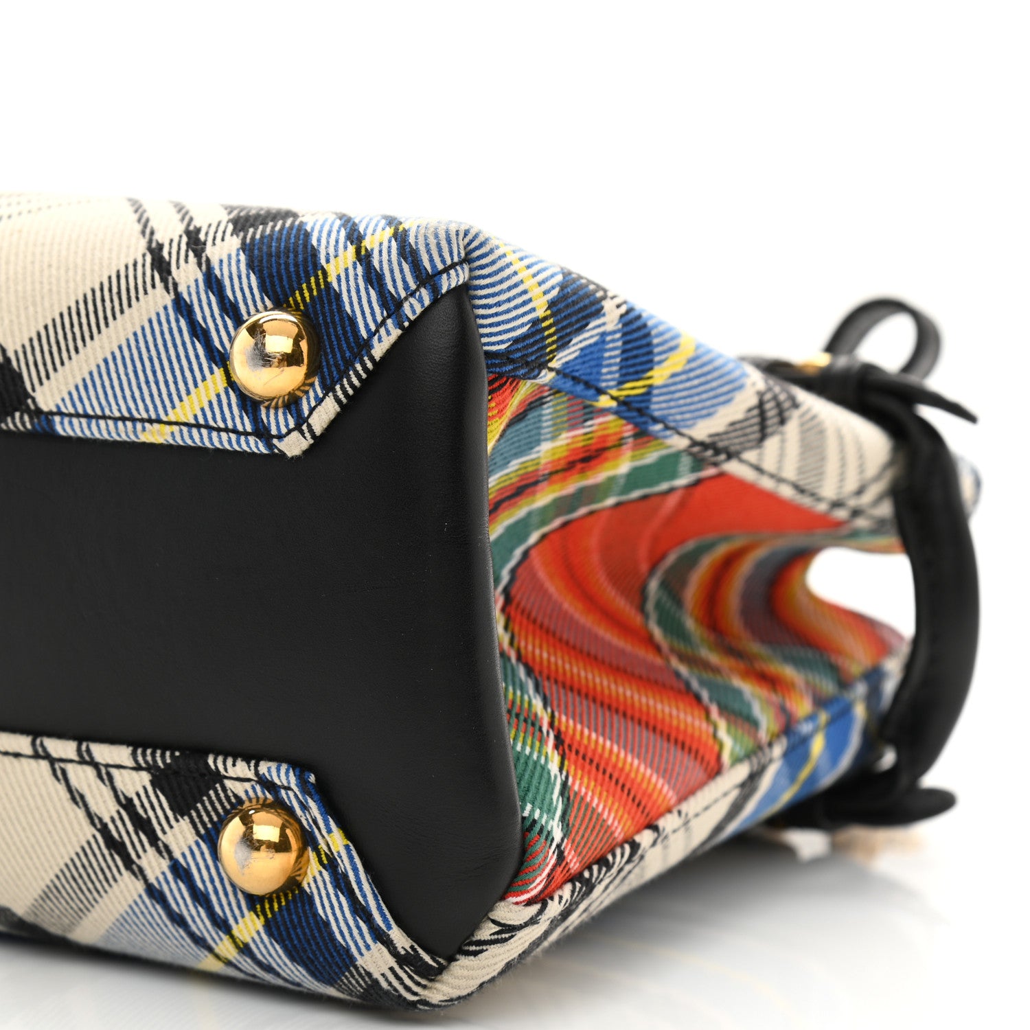 Burberry Tartan Mix Small Banner Tote Blue White 12 of 12