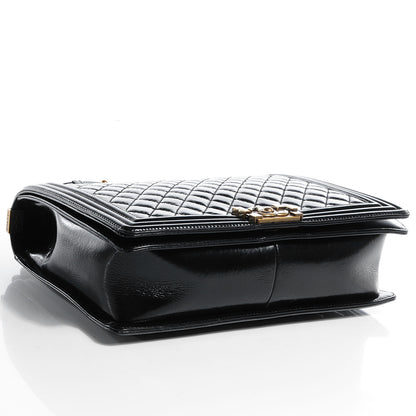 Chanel Glazed Calfskin Large Boy Flap Black 4 of 9