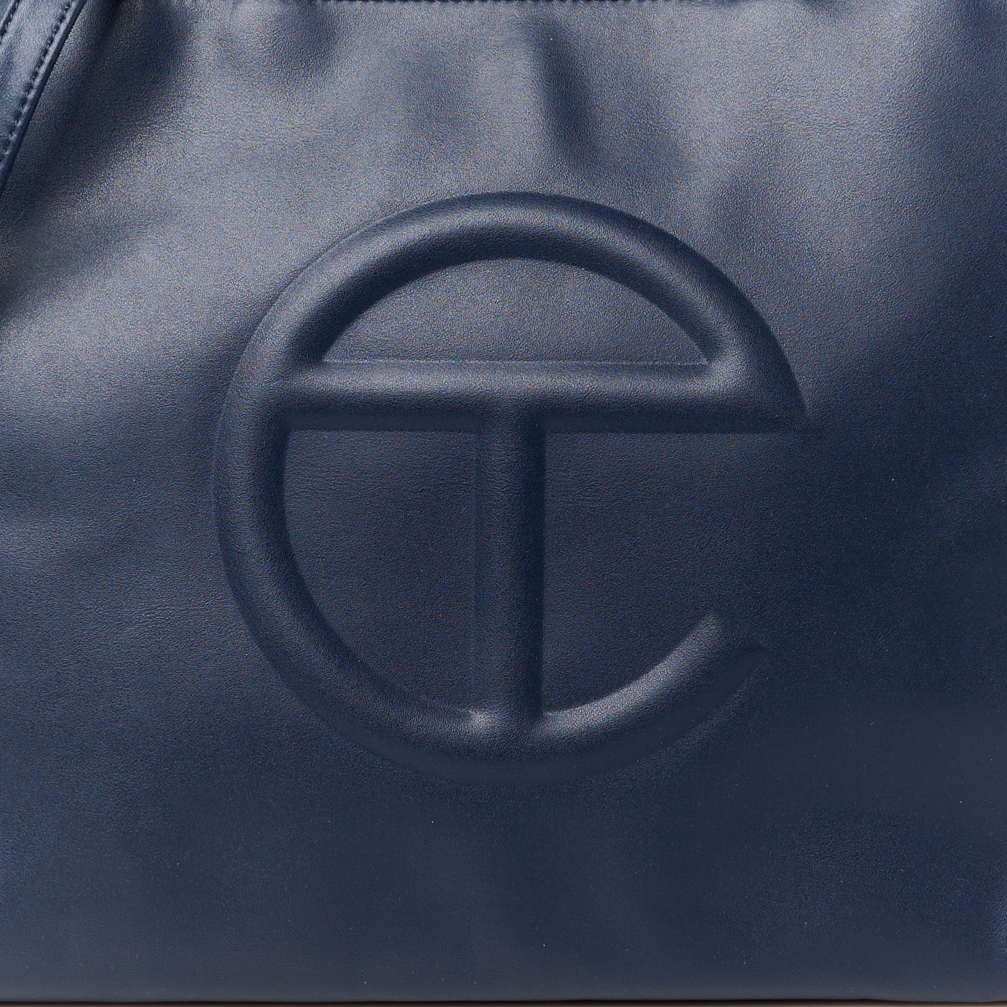 Vegan Leather Medium Shopping Bag Navy