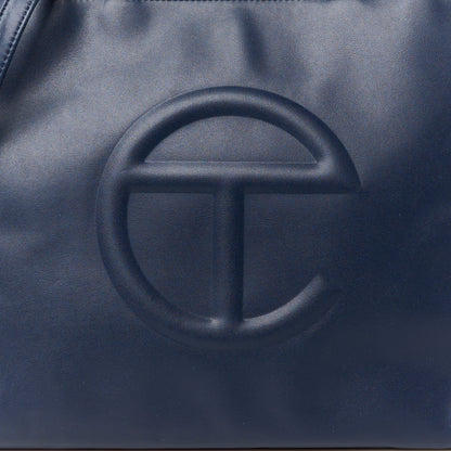 Telfar Vegan Leather Medium Shopping Bag Navy 8 of 10