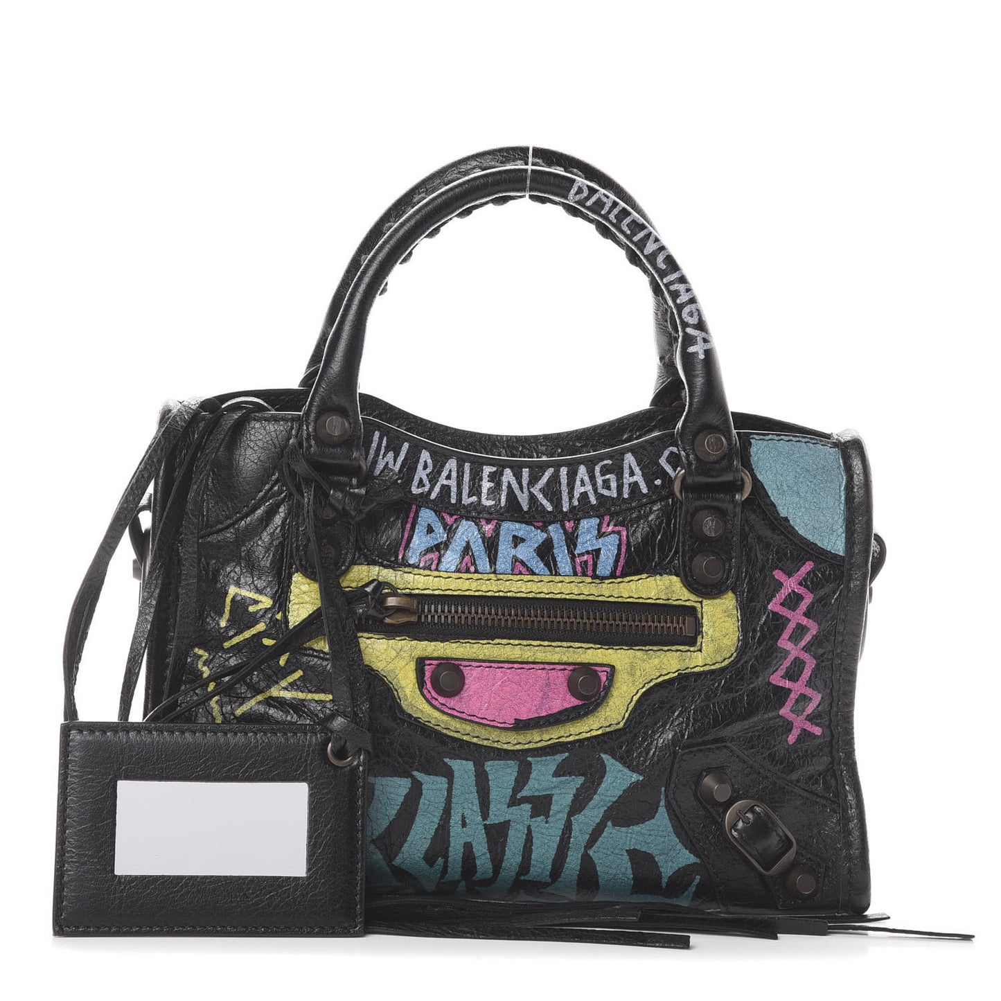 Agneau Arena Graffiti All Over Classic Hardware Mini City Black Multicolor