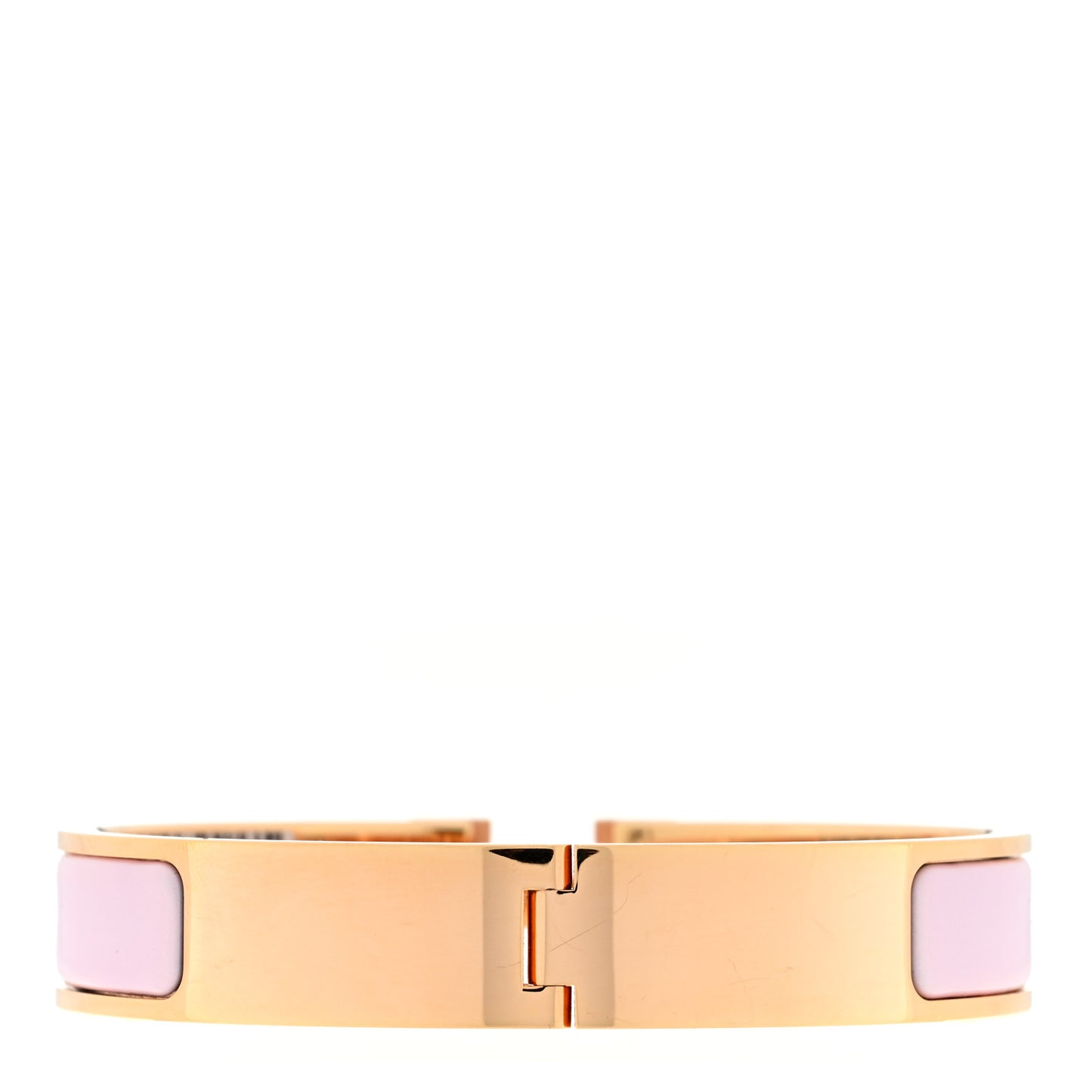Enamel Narrow Clic Clac H Bracelet GM Rose Dragee