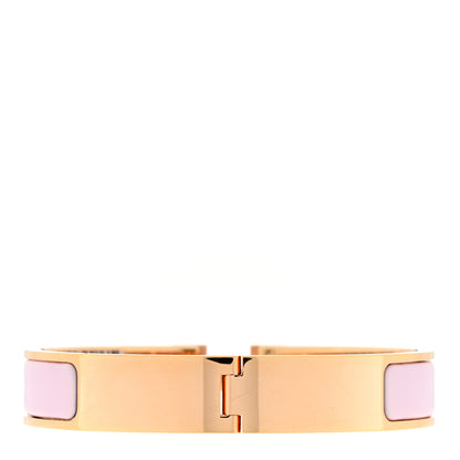 Hermes Enamel Narrow Clic Clac H Bracelet GM Rose Dragee 2 of 3
