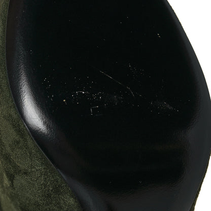 Saint Laurent Suede Kiki Lace-Up Ankle Boot 38 Military 7 of 8