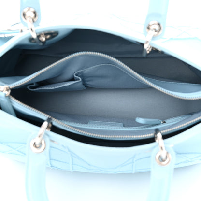 Christian Dior Lambskin Cannage Granville Polochon Light Blue 5 of 11