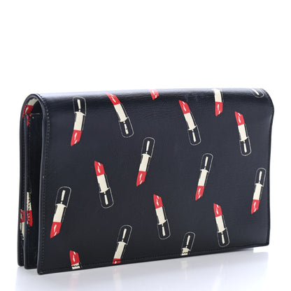 Saint Laurent Calfskin Lipstick Print Classic Monogram Kate Clutch Black 2 of 4