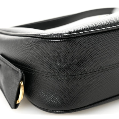 Prada Saffiano Lux Mini Re-Edition Shoulder Bag Black 10 of 11