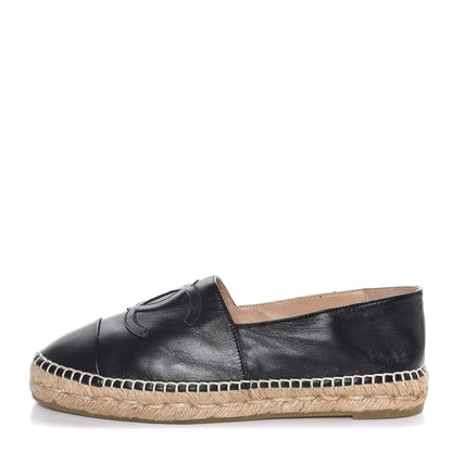 Chanel Lambskin CC Espadrilles 38 Black 1 of 10