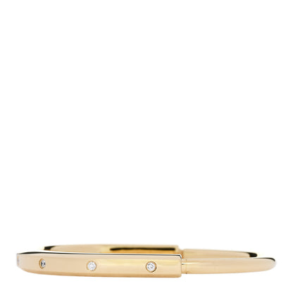 Tiffany 18K Yellow Gold Diamond Tiffany Lock Bangle Bracelet 1 of 6