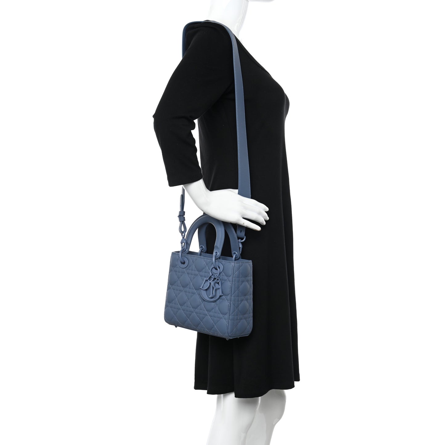 Ultra Matte Calfskin Cannage Small My ABCDior Lady Dior Dark Denim Blue