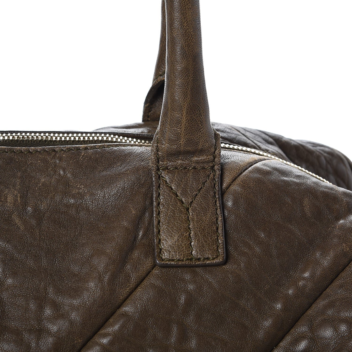 Saint Laurent Pebbled Lambskin Medium Easy Sac Olive 9 of 13