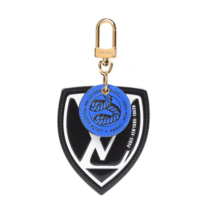 Louis Vuitton Calfskin World Tour Bag Charm Key Holder Black 1 of 5