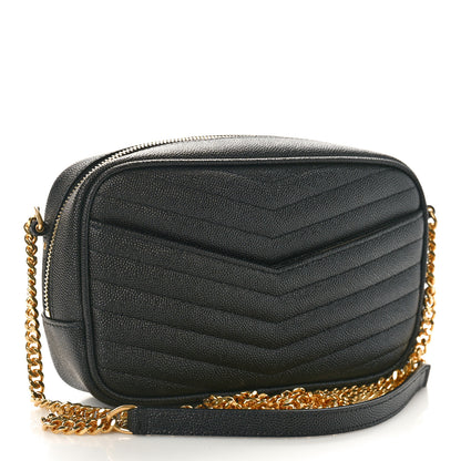Saint Laurent Grain De Poudre Matelasse Monogram Mini Lou Camera Bag Black 2 of 9