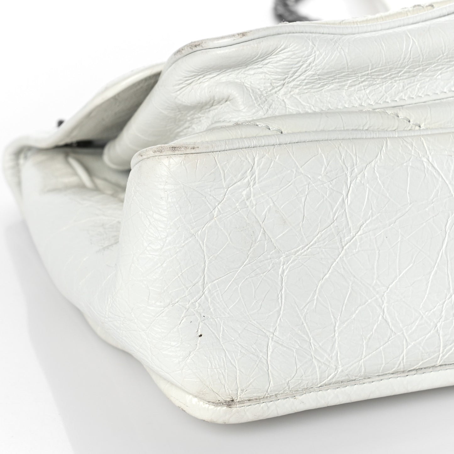 Crinkled Calfskin Matelasse Monogram Medium Niki Chain Satchel Dirty White