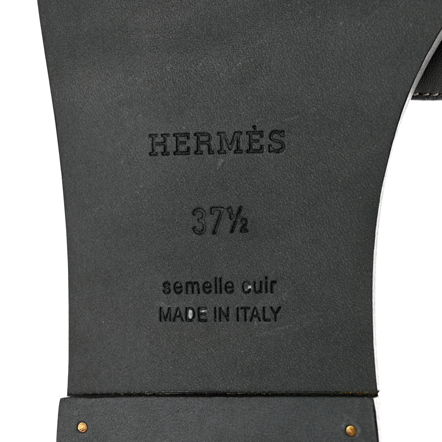 Hermes Box Calfskin Oran Sandals 37.5 Black 8 of 9