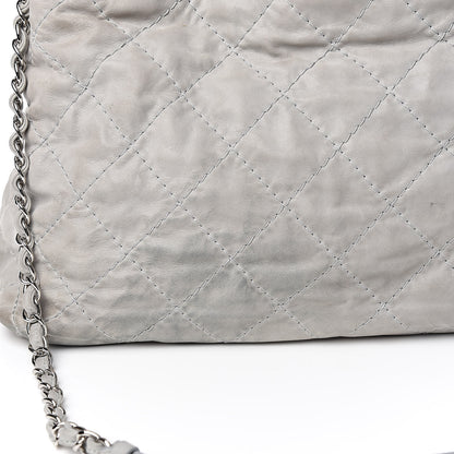 Chanel Iridescent Calfskin Diamond Stitched CC Shopping Tote Gris Clair 15 of 15