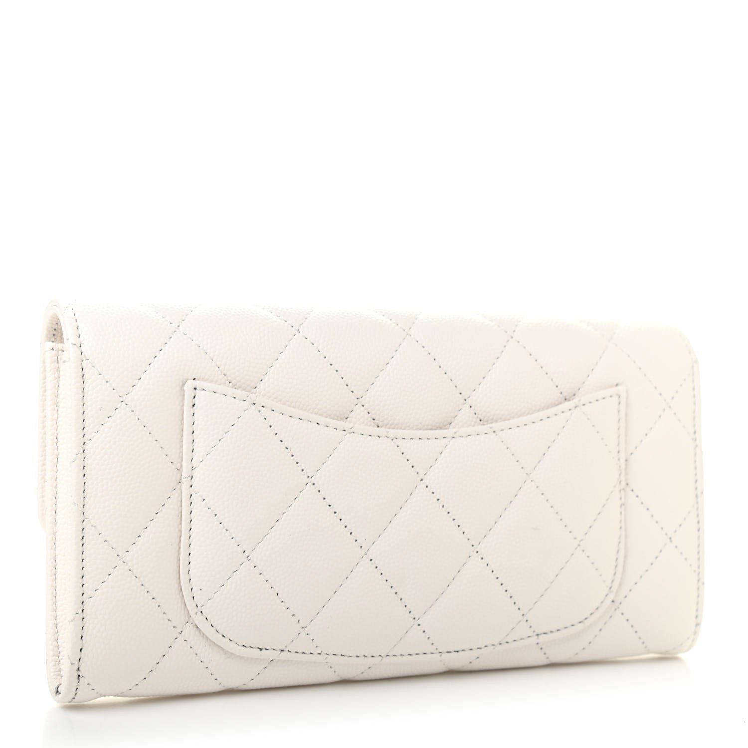 Chanel Caviar Quilted Large Flap Wallet White 3 of 8