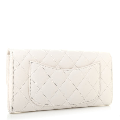 Chanel Caviar Quilted Large Flap Wallet White 3 of 8