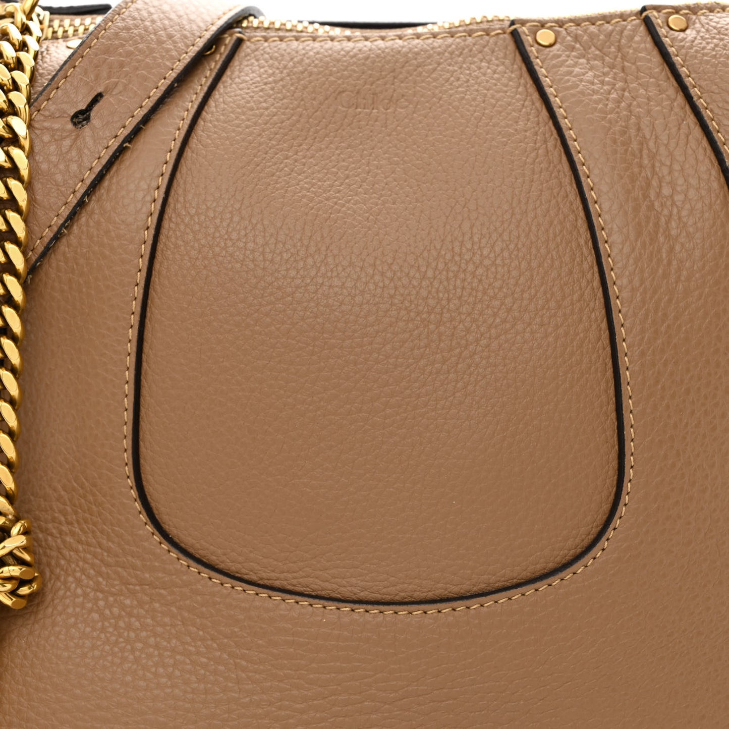 Grained Calfskin Small Hayley Hobo Nut