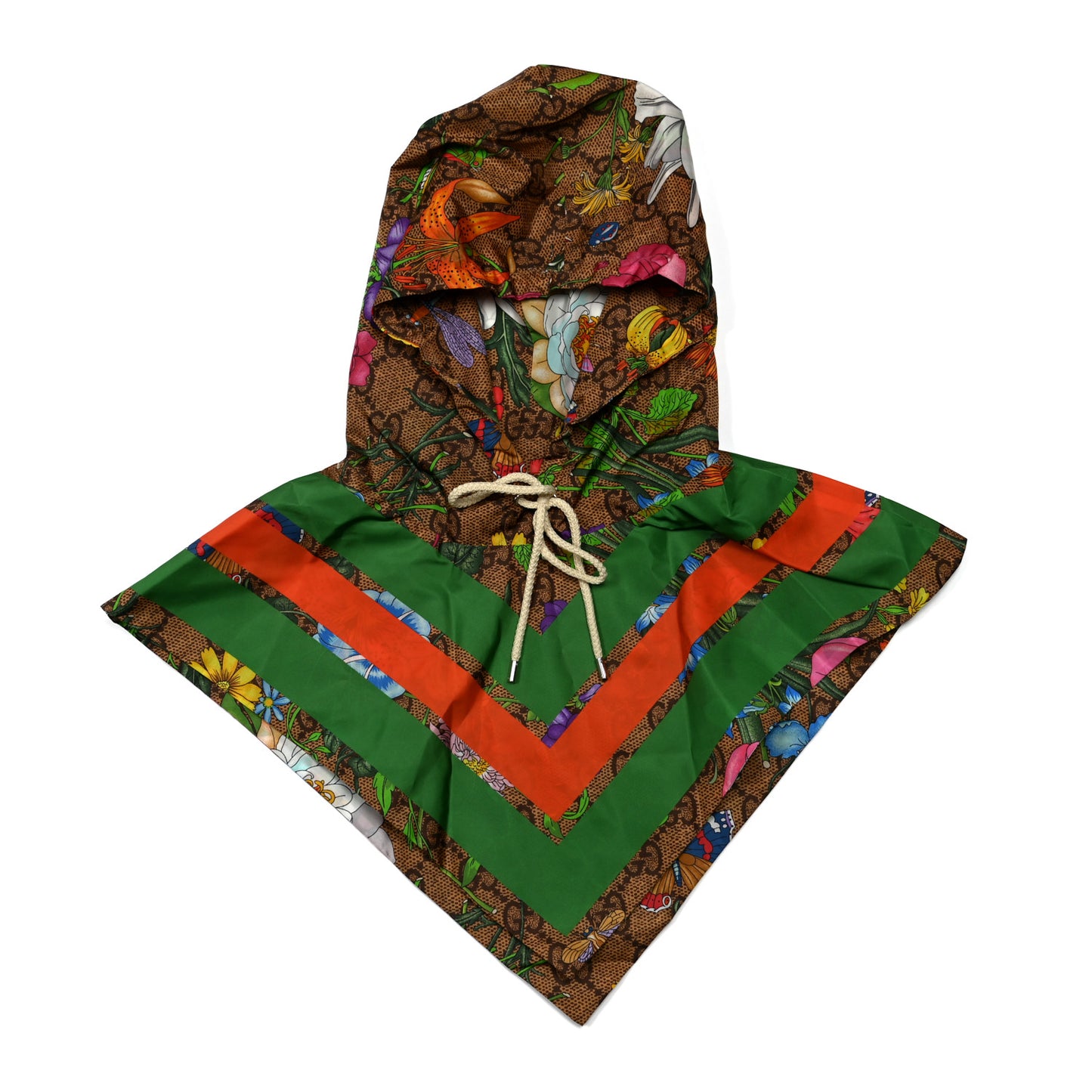 Polyamide Flora Monogram Rain Hood Green