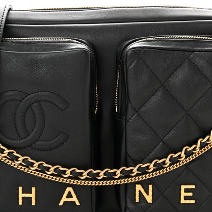 Chanel Calfskin Quilted Large Camera Case Black 8 of 10