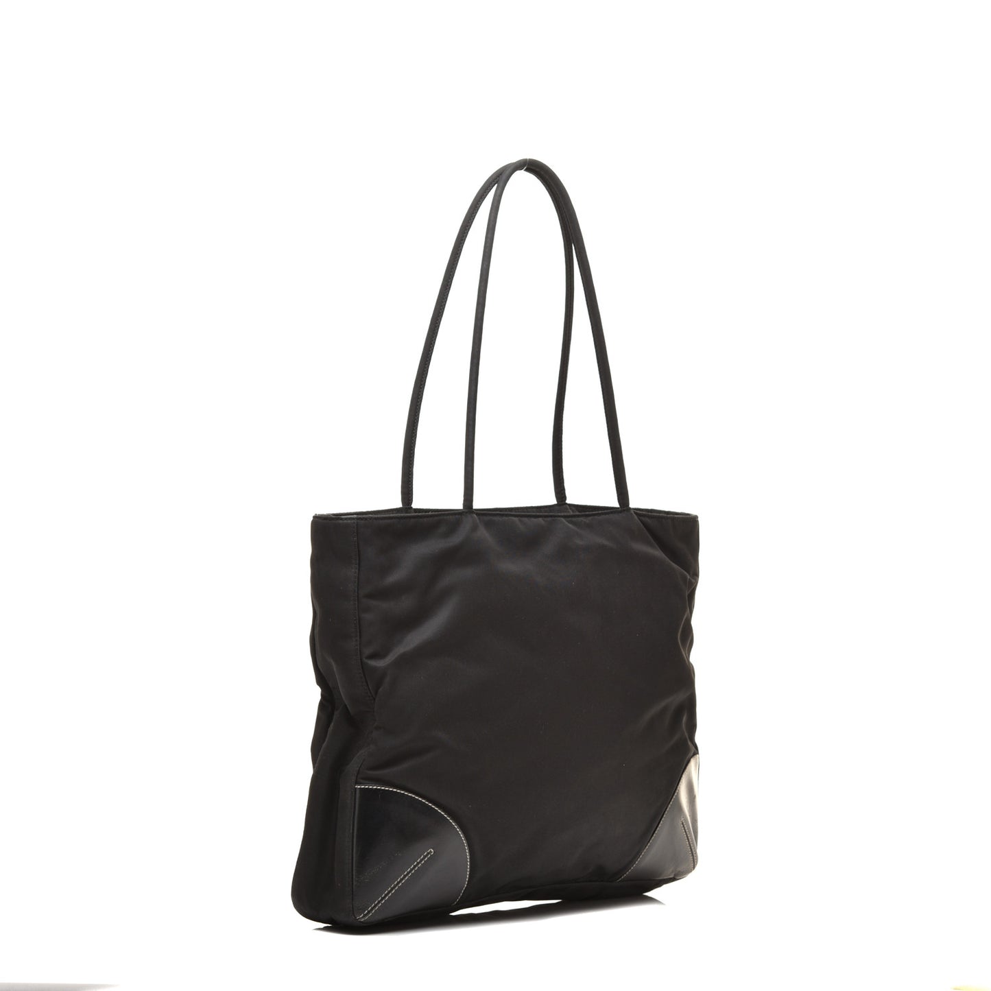 Tessuto Nylon Caflskin Shopping Tote Black