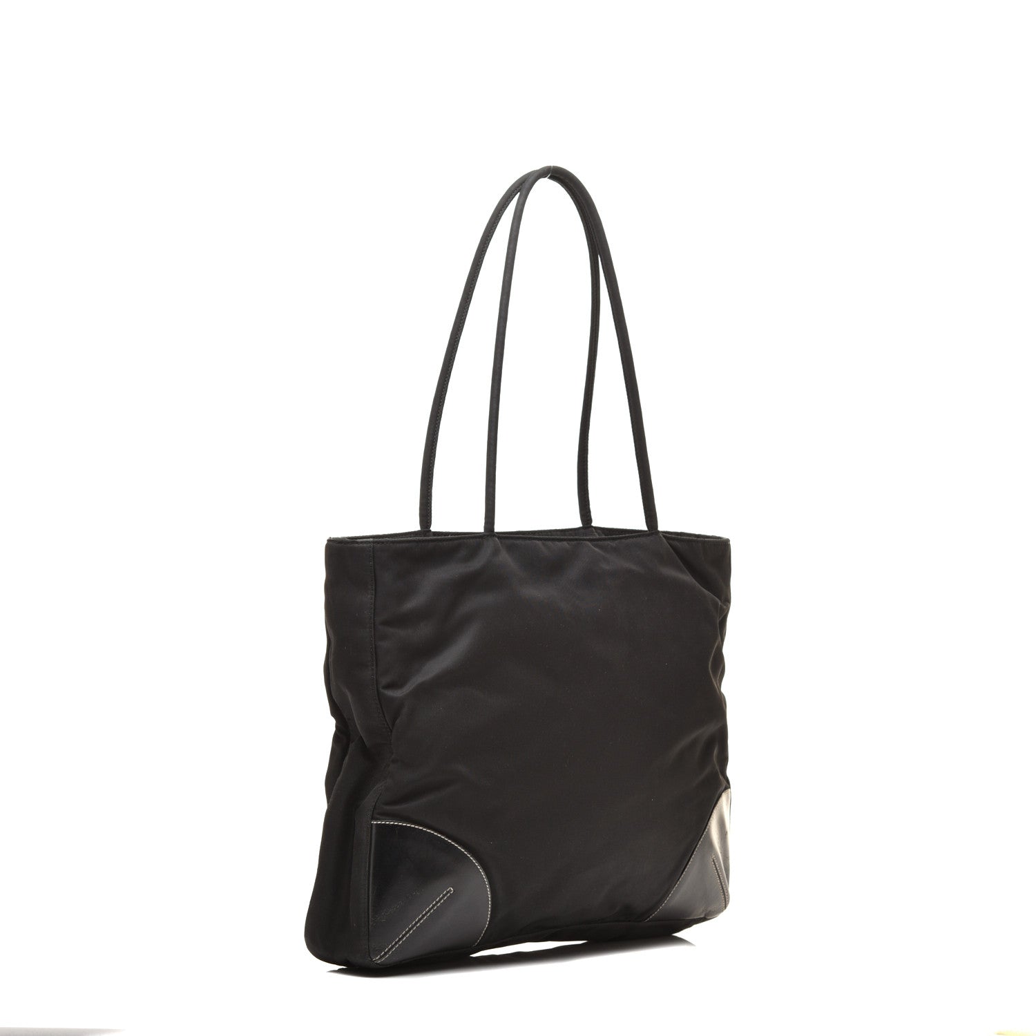 Prada Tessuto Nylon Caflskin Shopping Tote Black 3 of 9