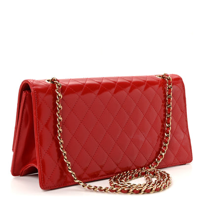 Chanel Glazed Calfskin Quilted East West Flap Red 3 of 10