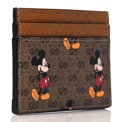 Gucci X DISNEY Mini Vintage GG Supreme Monogram Mickey Mouse Card Holder Beige Vintage Sun Oil 3 of 8