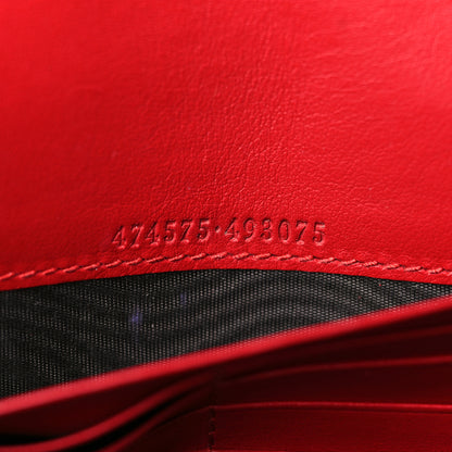 Gucci Calfskin Matelasse GG Marmont Chain Wallet Hibiscus Red 7 of 10