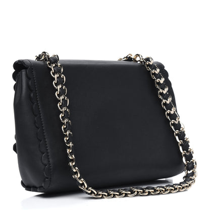 Mulberry Classic Calfskin Mini Cecily Flower Lock Crossbody Bag Black 4 of 13