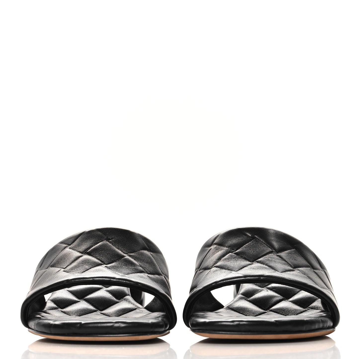 Lambskin Weaving Effect Amy Sandals 37 Black