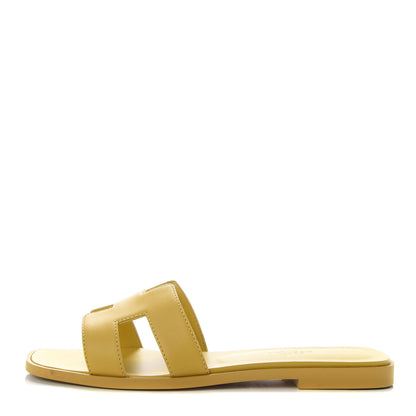 Hermes Calfskin Oran Sandals 36 Jaune Citron 1 of 11