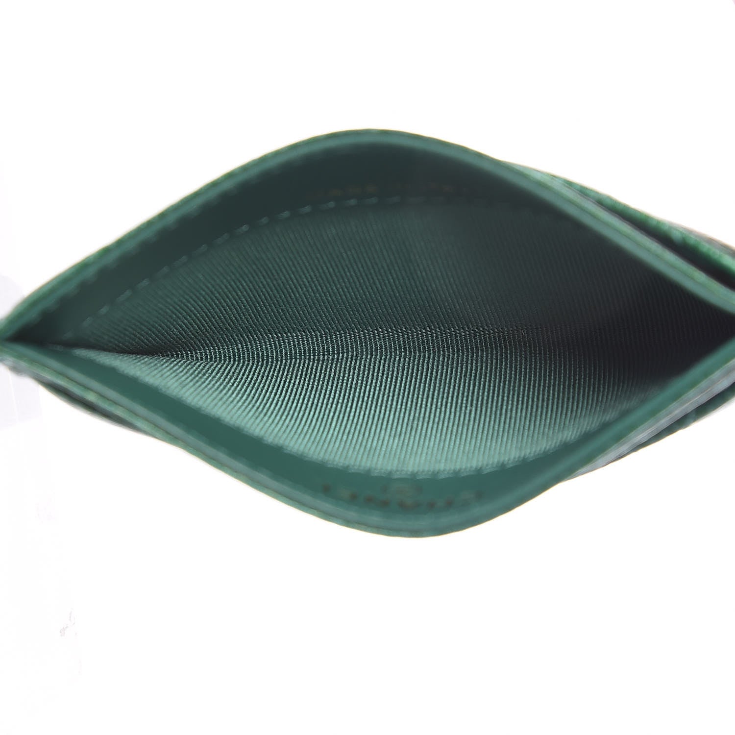 Chanel Metallic Caviar Quilted Card Holder Green 5 of 9
