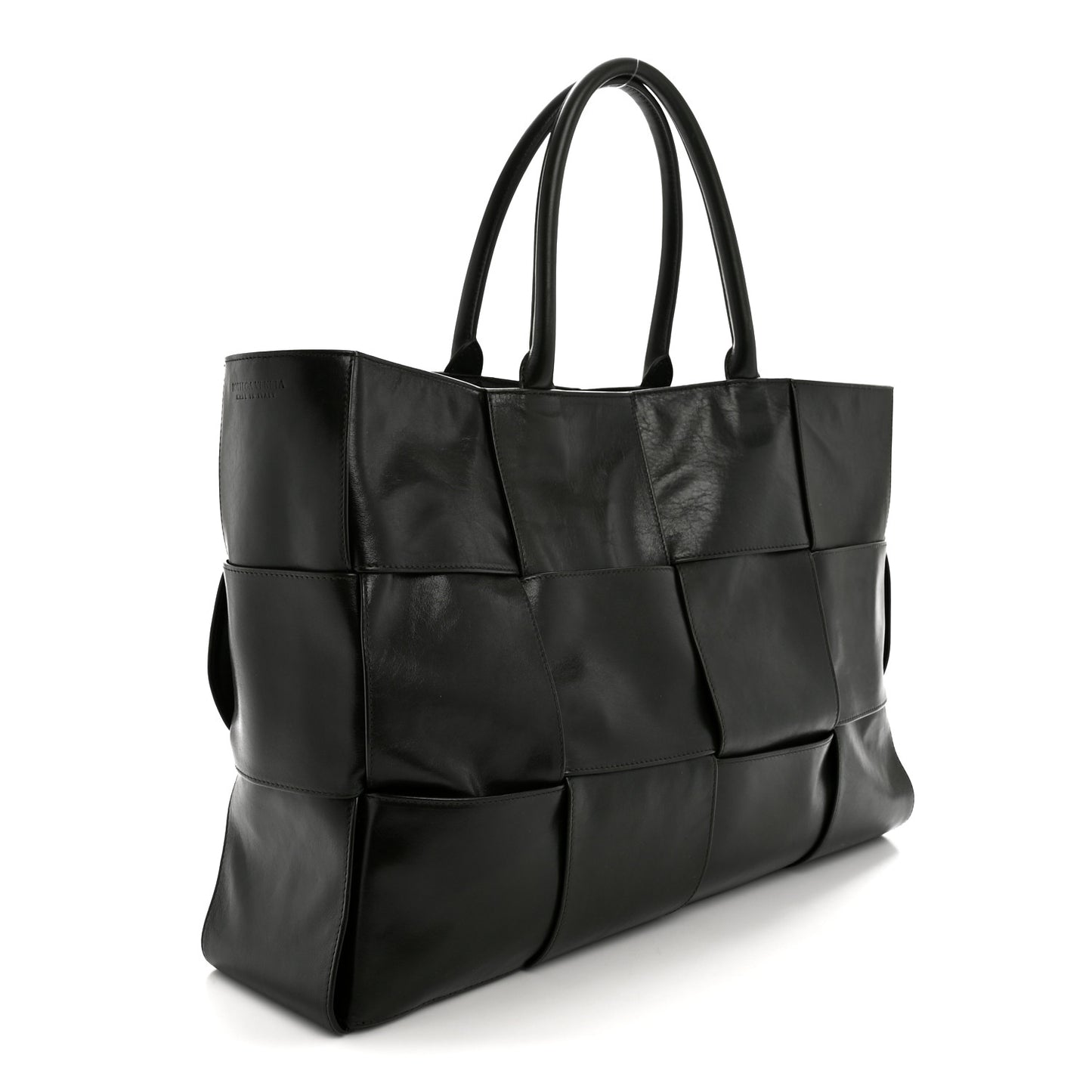 Paper Calfskin Maxi Intrecciato Large Arco Tote Dark Green