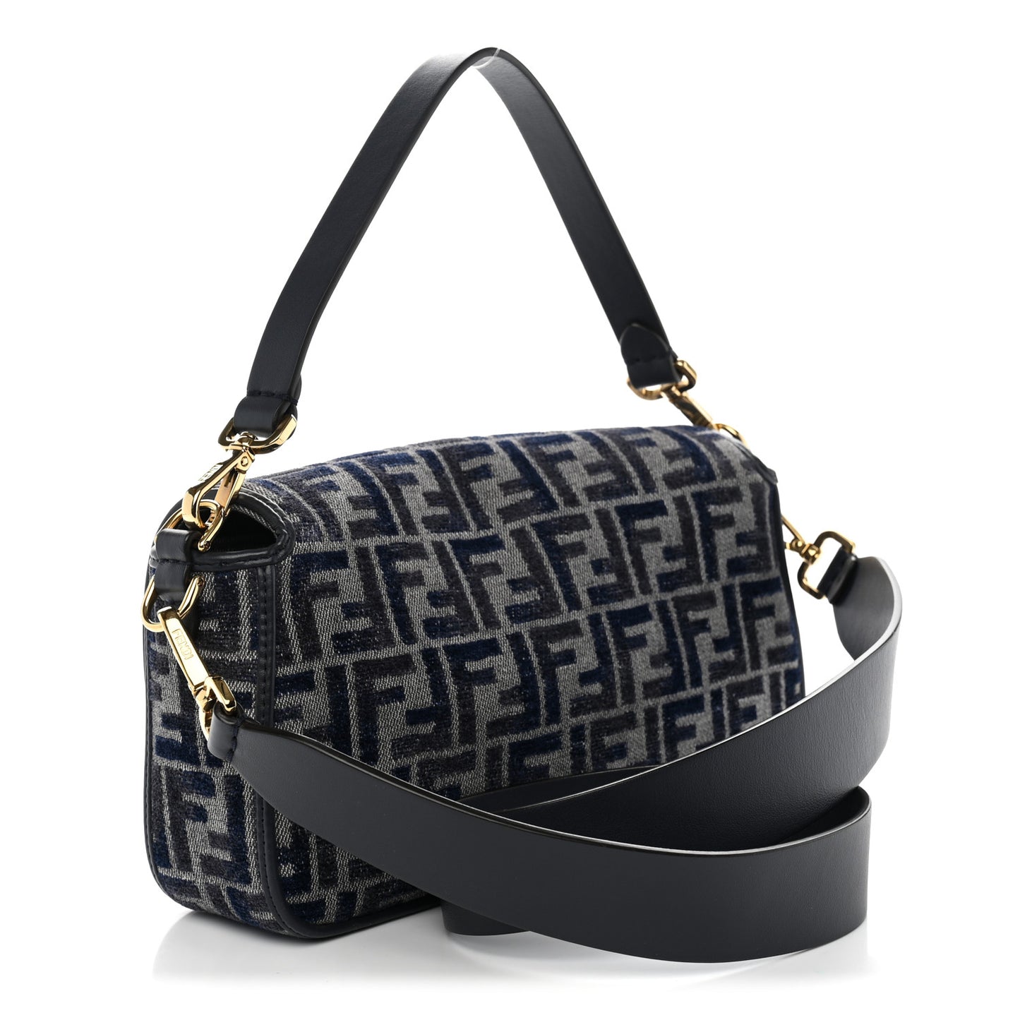 Chenille FF Embroidered Baguette Dark Blue Grey